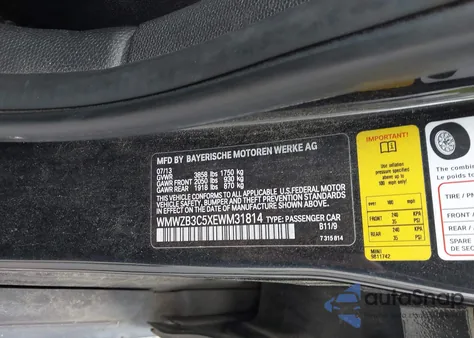 2014 Mini Countryman Cooper z USA, uszkodzony, nr VIN WMWZB3C5XEWM31814